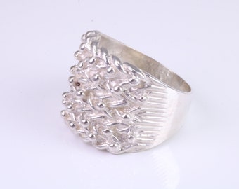 Anillo Keepers, anillo grande, sustancial y pesado, plata de ley fundida sólida de grado 925, sello británico