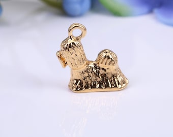 Colgante para perro, fabricado en oro amarillo macizo fundido, con sello de garantía británico.