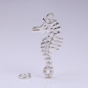 Sea Horse Charm, Traditional Charm, Made from Solid 925 Grade Sterling Silver, Complete with Attachment Link