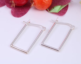 26 mm Long Creole Hoop Earrings Made from 925 Grade Sterling Silver