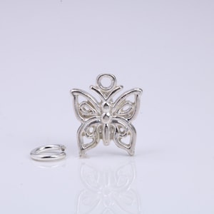 Butterfly Charm, Traditional Charm, Made from Solid 925 Grade Sterling Silver, Complete with Attachment Link