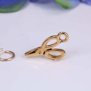 Scissor Charm, Traditional Charm, Made from Solid Cast Yellow Gold, British Hallmarked