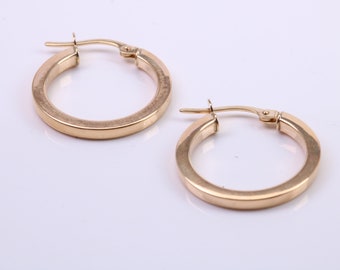 Pendientes Criolla De Aro Redondo De 20 mm Realizados En Oro Amarillo De 9 Ct