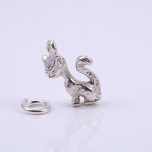 Cat Charm, Traditional Charm, Made from Solid 925 Grade Sterling Silver, Complete with Attachment Link