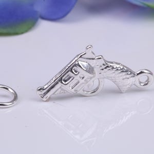 Revolver Charm, Traditional Three Dimensional Charm, Made from Solid Cast Silver