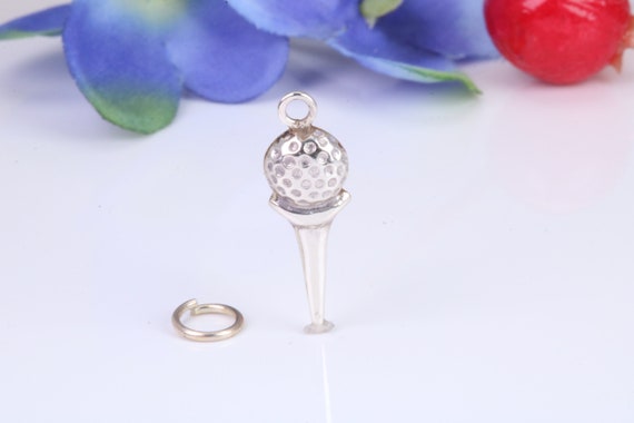 Golf Ball on Tee Charm Sterling Silver Golf Ball on Tee Charm Sterling Silver