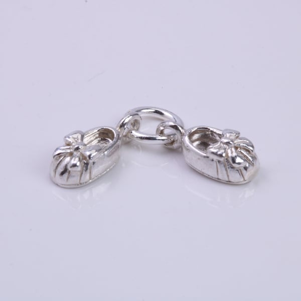 Baby Shoes Charm, Traditional Charm, Made from Solid 925 Grade Sterling Silver, Complete with Attachment Link