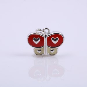 Butterfly Charm, Traditional Charm, Made from Solid 925 Grade Sterling Silver, Complete with Attachment Link