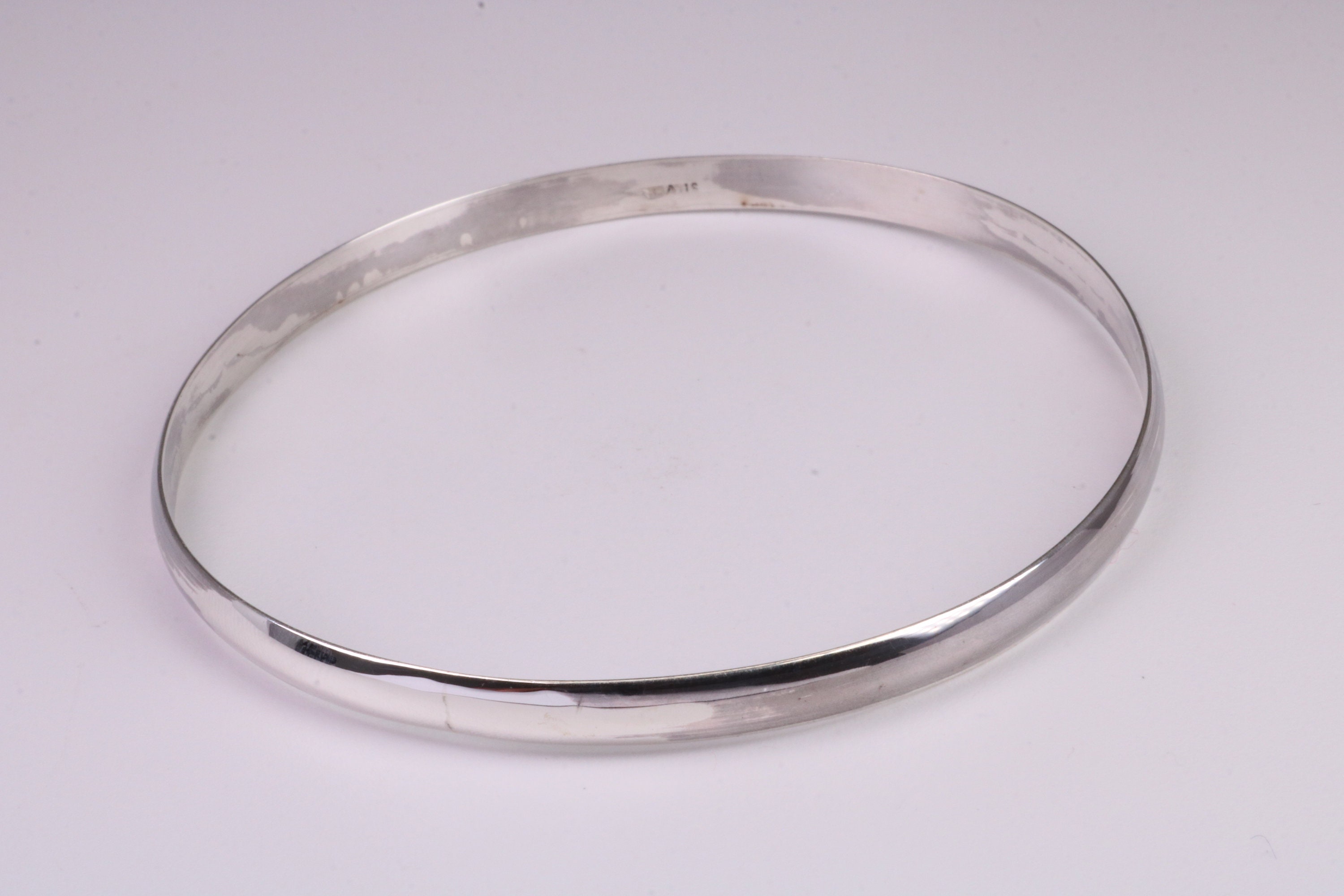 70 Mm Round and 5 Mm Wide Solid Silver Bangle - Etsy