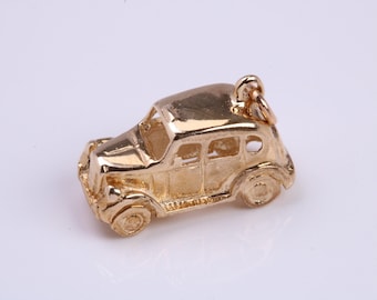 Iconic London Cab Charm, Made From Solid Cast Yellow Gold, British Hallmarked