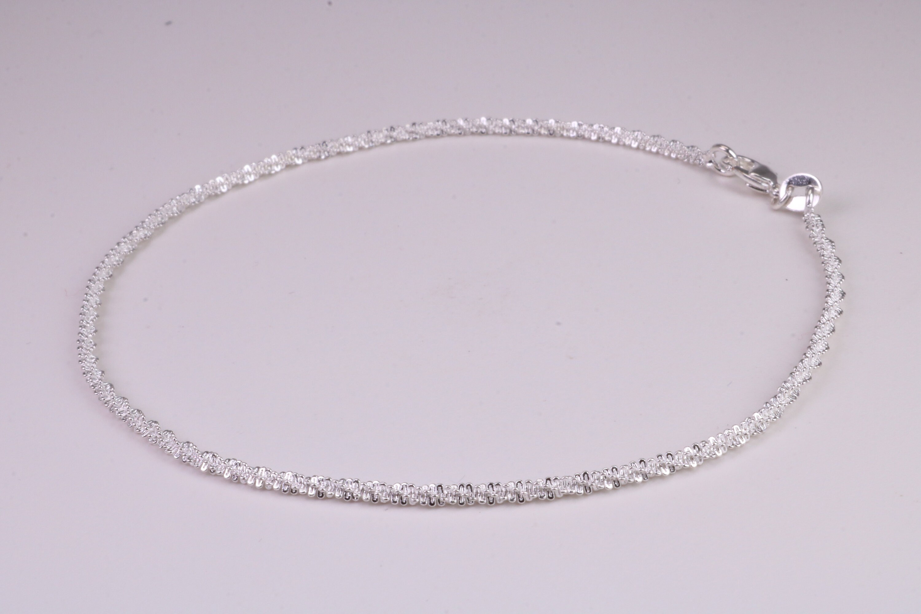 Fancy Link Sterling Silver Bracelet, 2.50 Mm Wide and 9 Fancy Link Sterling Silver Bracelet, 2.50 Mm Wide and 9