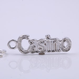 Casino Charm, Traditional Charm, Made from Solid 925 Grade Sterling Silver, Complete with Attachment Link