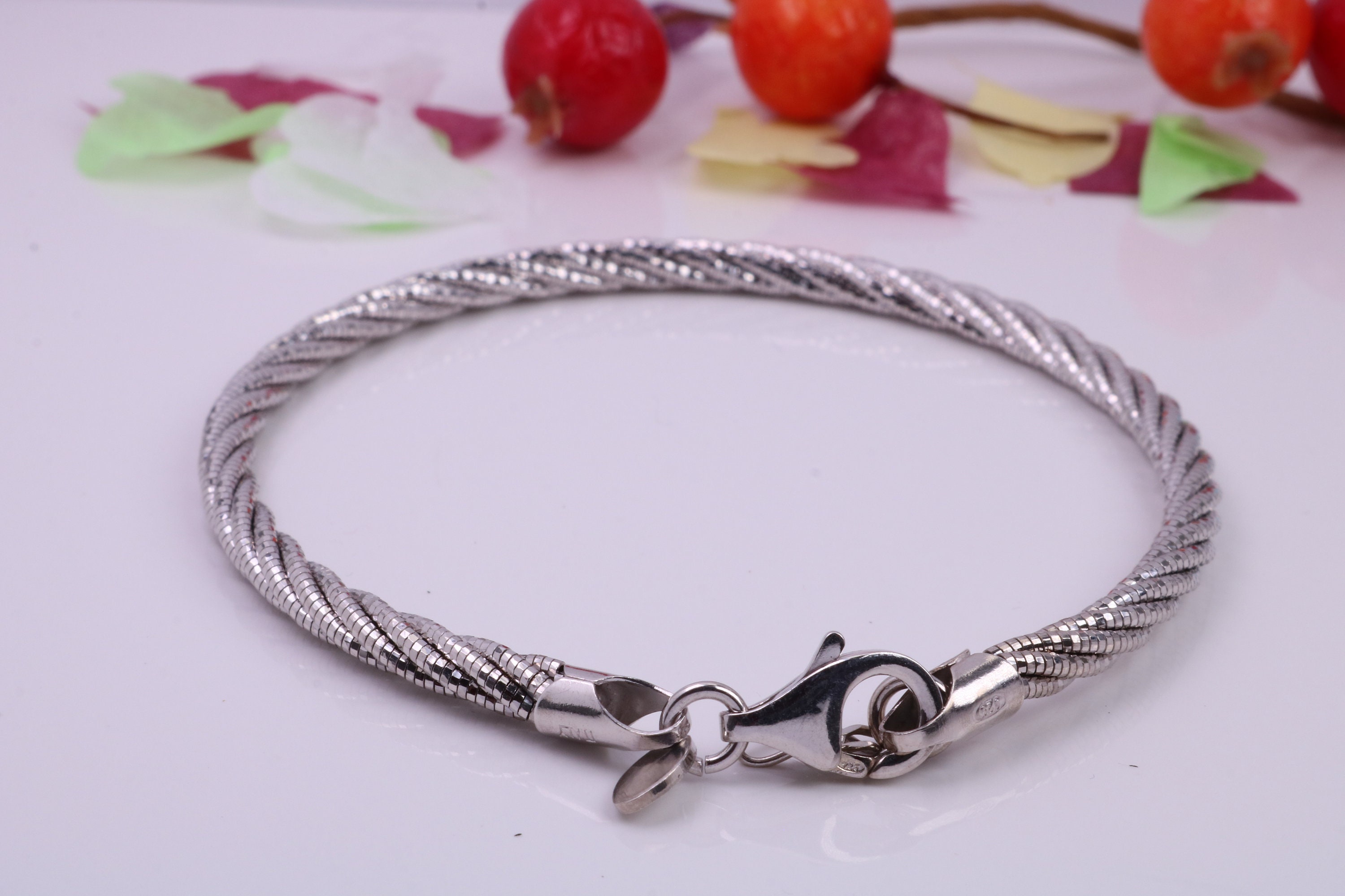 Twisted Rope Multi Stranded Bangle/bracelet, Made From Solid