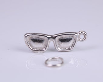 Sunglasses Charm, Traditional Charm, Made from Solid 925 Grade Sterling Silver, Complete with Attachment Link