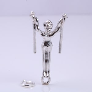 Turner Charm, Traditioneller Charm, aus massivem 925 Sterling Silber, Komplett mit Befestigungsglied