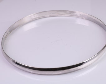 70 mm Round and 5 mm wide Solid Silver Bangle