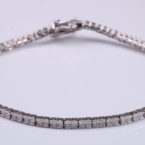 Cubic Zirconia set Tennis Bracelet, made from solid Sterling Silver