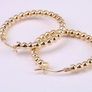 28 mm Round Hoop Creole Earrings Made from 9ct Yellow Gold