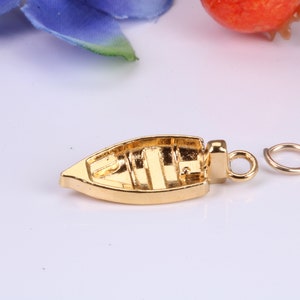 Boot Charm, traditioneller Anhänger, aus massivem Gelbgold, britisch gestempelt