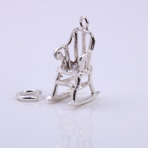 Rocking Chair Charm, Traditional Charm, Made from Solid 925 Grade Sterling Silver, Complete with Attachment Link