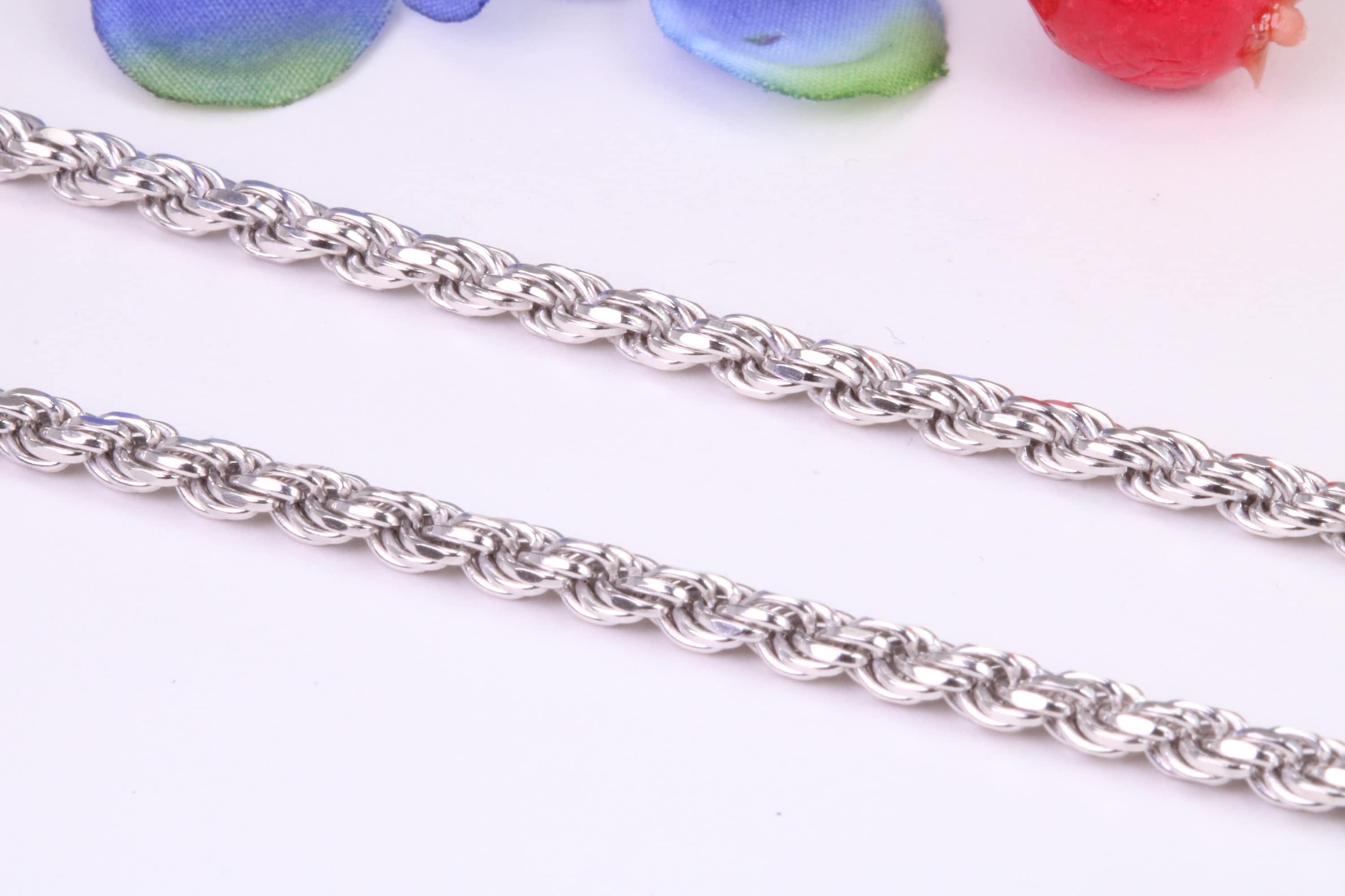 Collana Cordolo Da 3 Mm, Catena Cordolo In Argento Sterling Con Fermaglio Aragosta Sicuro, Argento Reale 925, Tutte Le Lunghezze, Unisex, Può Essere Ossidato - Italia - Foto 3