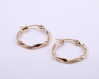 Pendientes Criolla De Aro Redondo De 20 mm Realizados En Oro Amarillo De 9 Ct