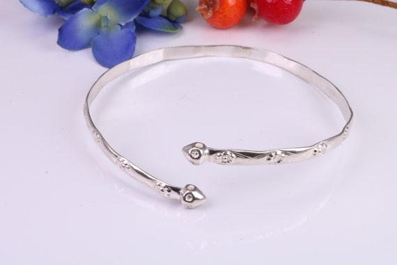 Flexible Open End Solid Silver Bangle - Etsy