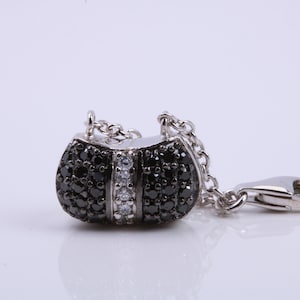 Ciondolo apribile per borsa a mano, ciondolo tradizionale, realizzato in argento sterling massiccio di grado 925, completo di anello di fissaggio