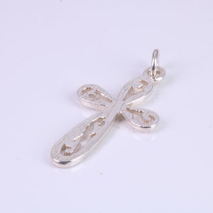Small 28 mm Long Patterned Cross, Made From Solid Cast Silver