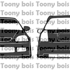 JDM EK Hatch 2 pack file SVG - design Honda Civic per decalcomanie di taglio in vinile, adesivi, macchina cnc, stampa di magliette e/o felpe con cappuccio hdt
