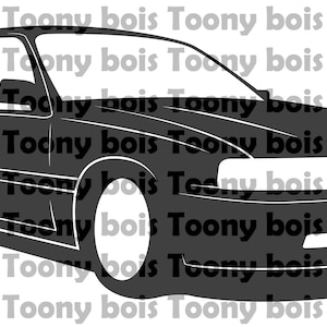 Könnte beinhalten: Eine schwarze Silhouette eines Kombiwagens. Das Auto ist zum Betrachter gewandt und in einem einfachen, cartoonartigen Stil gezeichnet.