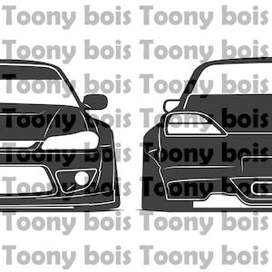 JDM 200sx 2 pack SVG Files - Nissan Silvia S15 design for vinyl cutting decals, stickers, cnc machine, shirt and/or hoodie printing hdt