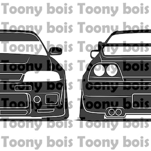 JDM GTR 2 pack SVG Files - Stanced Nissan R33 design for vinyl cutting decals, stickers, cnc machine, shirt and/or hoodie printing hdt