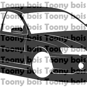 Könnte beinhalten: Eine schwarze Silhouette eines Sportwagens. Das Auto hat ein niedriges Profil, einen großen Kühlergrill und einen Spoiler auf dem Kofferraum.