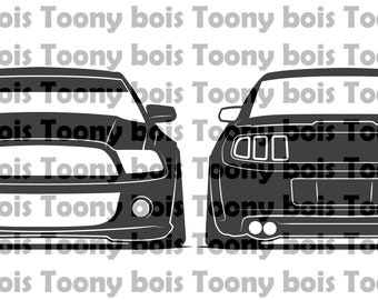 Shelby Mustang 2 Pack SVG - 2012 Ford GT350 design for vinyl cutting decals, stickers, cnc machine, shirt and/or hoodie printing hdt