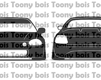 JDM Del Sol 2 pack SVG File's - Honda CRX design for vinyl cutting decals, stickers, cnc machine, shirt and/or hoodie printing hdt