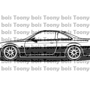 JDM 200sx SVG File - Nissan Silvia S14 design for vinyl cutting decals, stickers, cnc machine, shirt and/or hoodie printing hdt