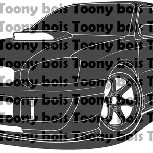 May include: A stylized illustration of a dark gray sports car with white outline details. The car features a spoiler, a hood scoop, and large wheels. The text "Toony bois" is repeated across the background.