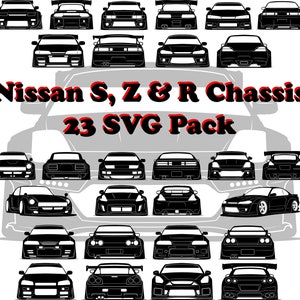 JDM Nissan S, Z & R Chassis SVG 23 Pack - Nismo designs for vinyl cutting decals, stickers, cnc machine, shirt and/or hoodie printing hdt
