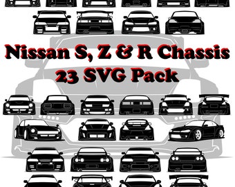 JDM Nissan S, Z & R Chassis SVG 23 Pack - Nismo designs for vinyl cutting decals, stickers, cnc machine, shirt and/or hoodie printing hdt
