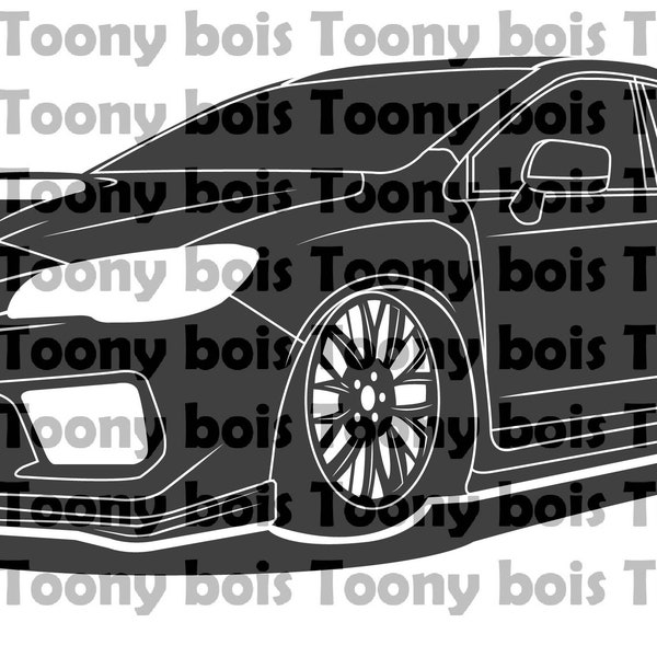 JDM Subie STI SVG - Subaru wrx Sti Race Car design for vinyl cutting decals, stickers, cnc machine, shirt and/or hoodie printing hdt