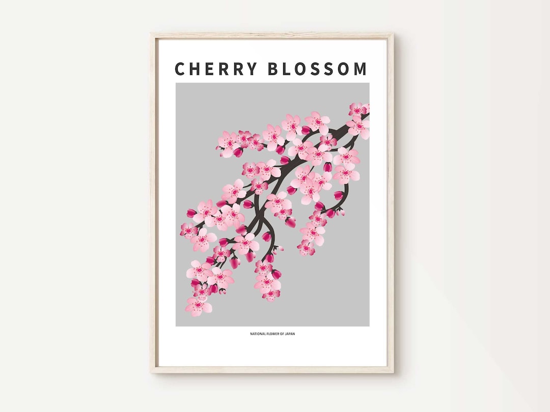 Cherry Blossom, National Flower of Japan Art Print, Modern Printable