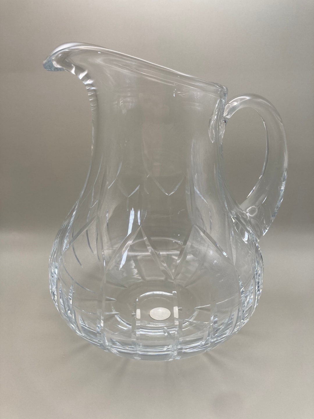 Vintage Block Crystal Pitcher Etsy