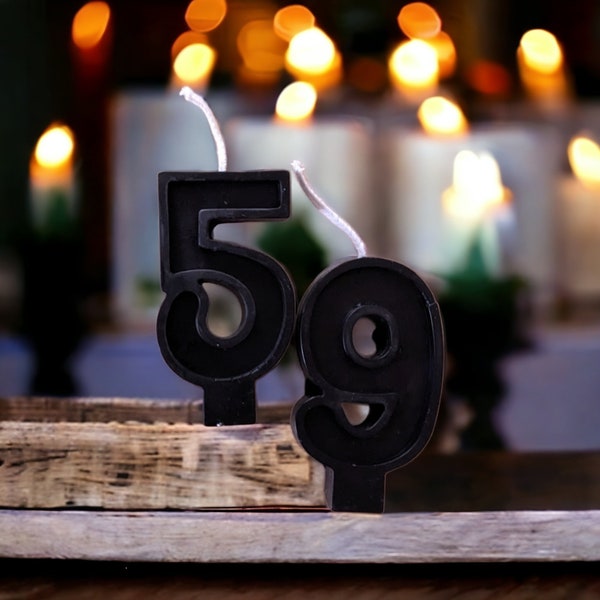 Black Number Candles