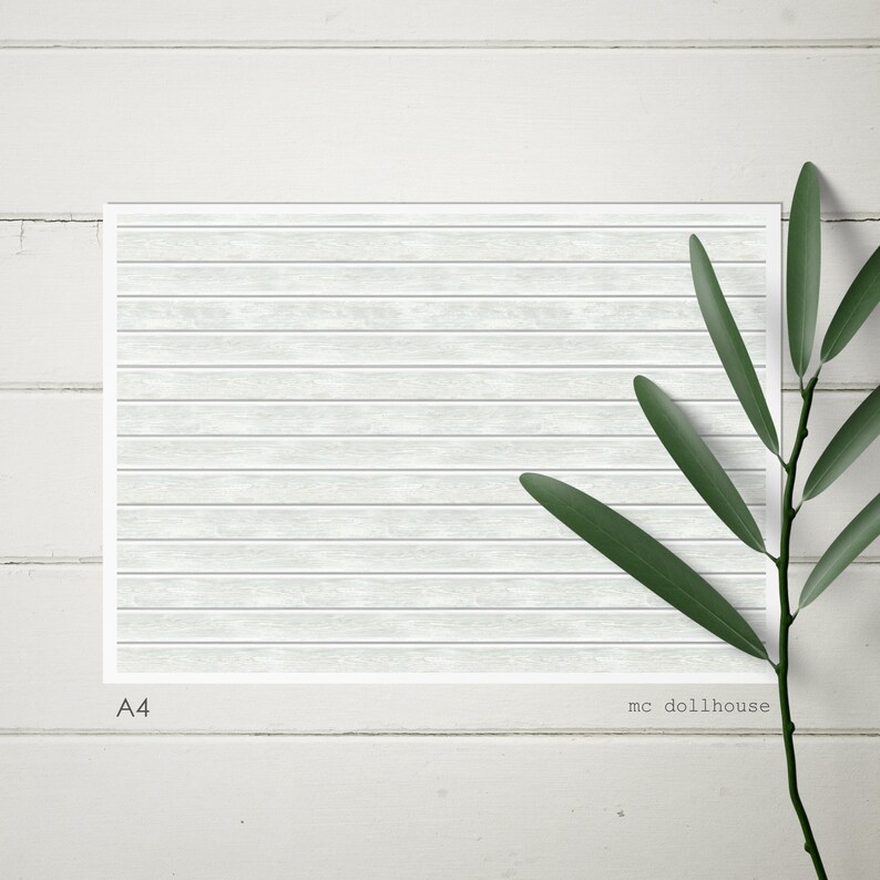 Printable Dollhouse Wallpaper Shiplap Wood 112 1/6 White Farmhouse