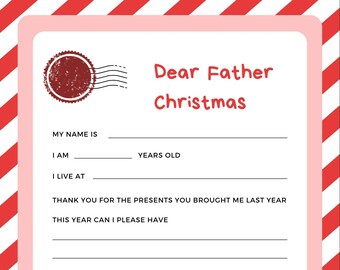 Letter to Father Christmas Printable Colouring Page Instant Etsy Letter to Father Christmas Printable Colouring Page Instant Etsy
