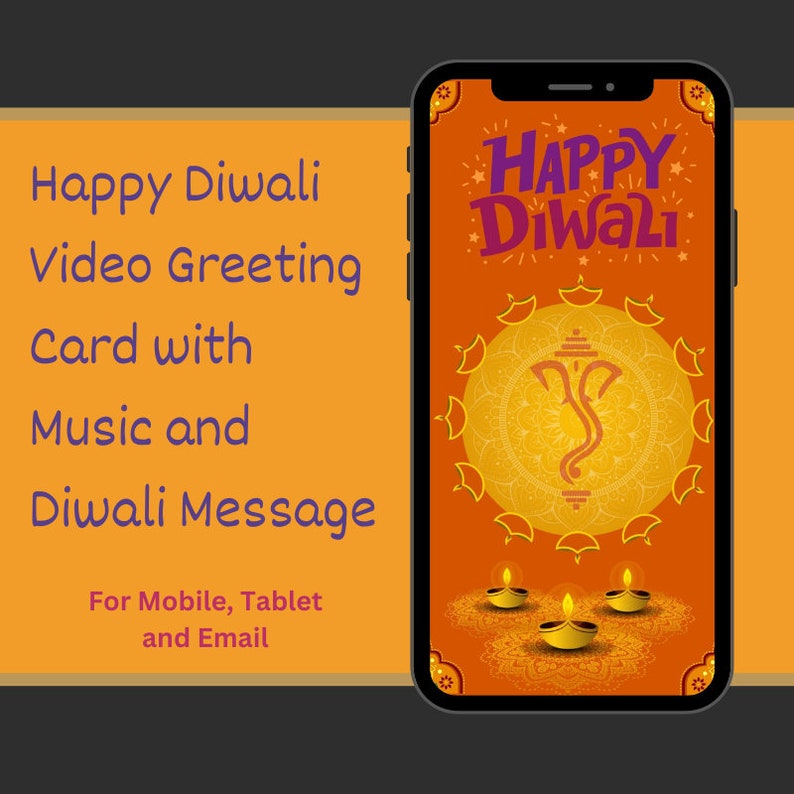 Happy Diwali 20 second Ganesha Maa Lakshmi Video Musical card with Diwali Message I Diwali Video I Get Free Personalization Name on Card image 3