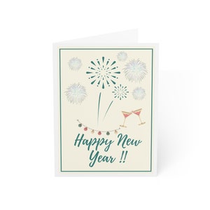 Happy New Year Celebration Greeting Cards 1, 10, 30, and 50pcs I New Year Card I New Year Greeting Card image 5
