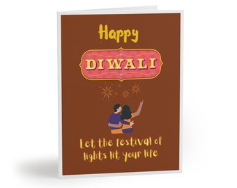 Beautiful Happy Diwali Greeting cards (8, 16, and 24 pcs) I Diwali Card I Festival of Lights I Bollywood Style Card I Indian Cinema Style