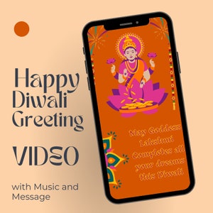 Happy Diwali 20 second Ganesha Maa Lakshmi Video Musical card with Diwali Message I Diwali Video I Get Free Personalization Name on Card image 2